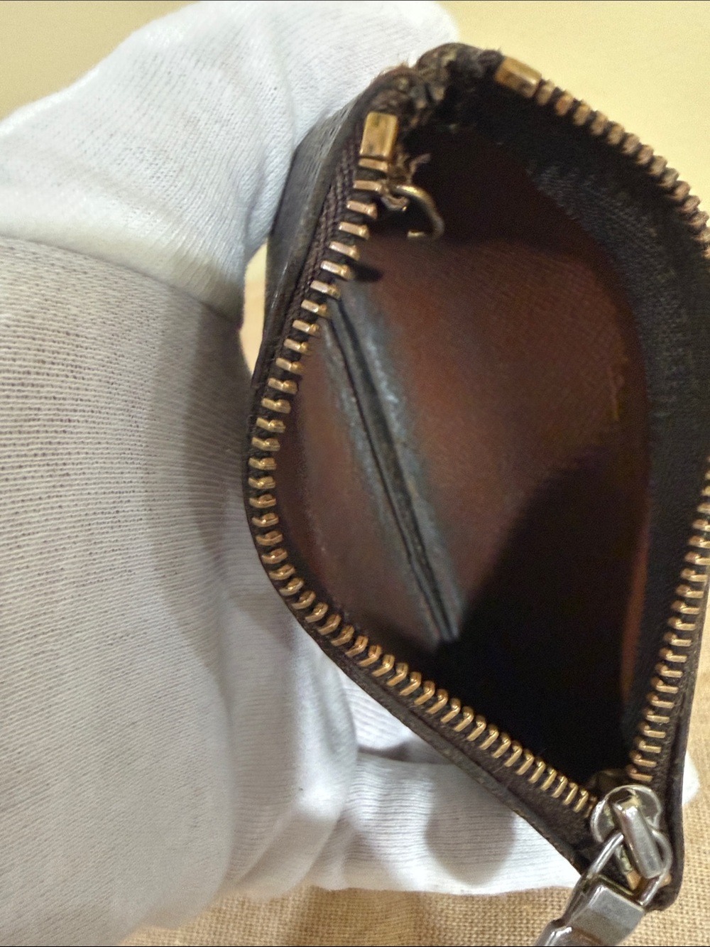 Authentic Louis Vuitton Brown Monogram Zip coin Mini Card Holder - Picture 8 of 10